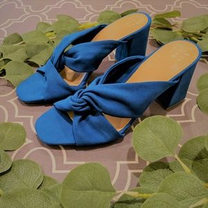 A New Day Women's Blue Adina Block Heel Pumps
